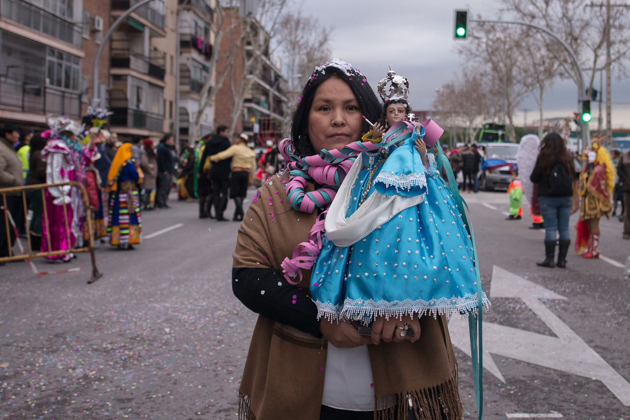 El Carnaval Boliviano en Madrid ha mostrado las Imágenes tradicionales y religiosas. 