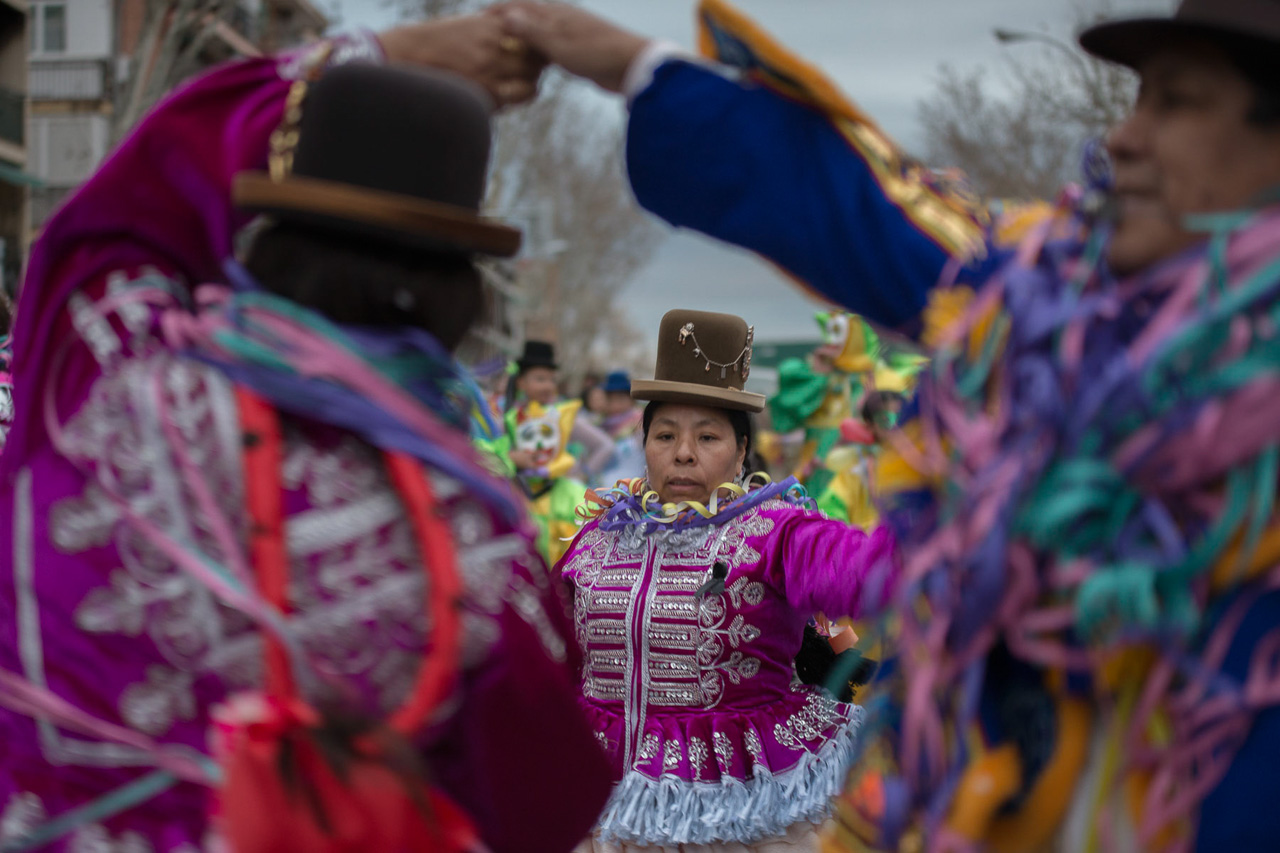 Las Cholas durante el Carnaval Boliviano