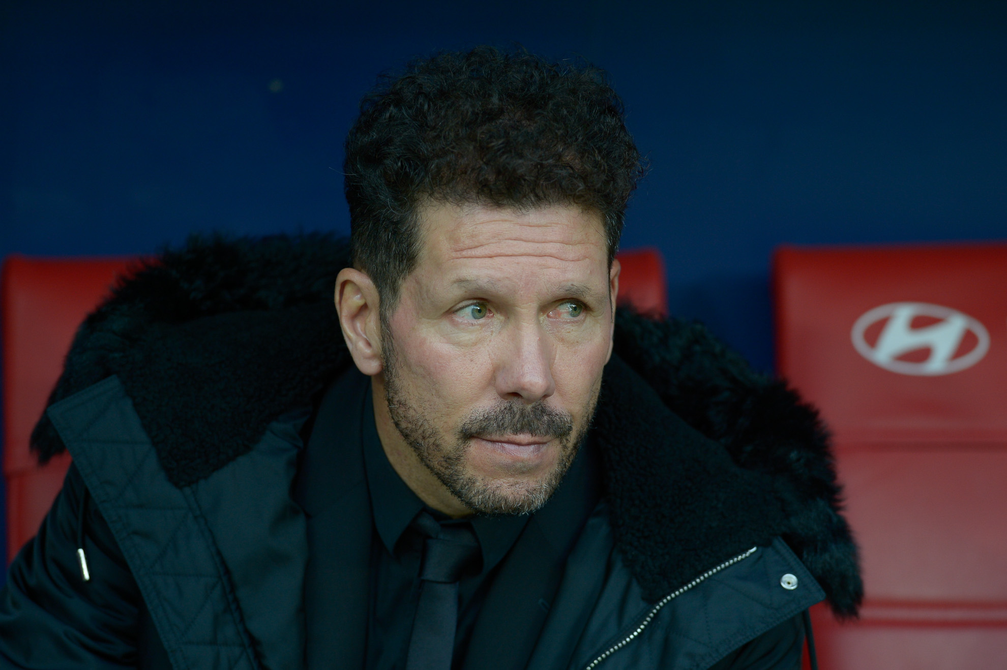 Diego Simeone técnico del Atlético de Madrid durante el partido.