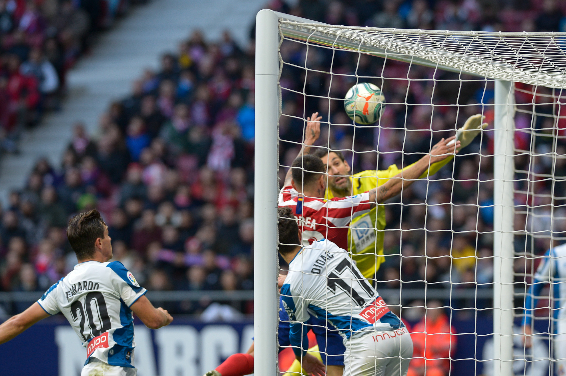 Ángel Correa del Atlético de Madrid durante el partido contra el Espanyol.