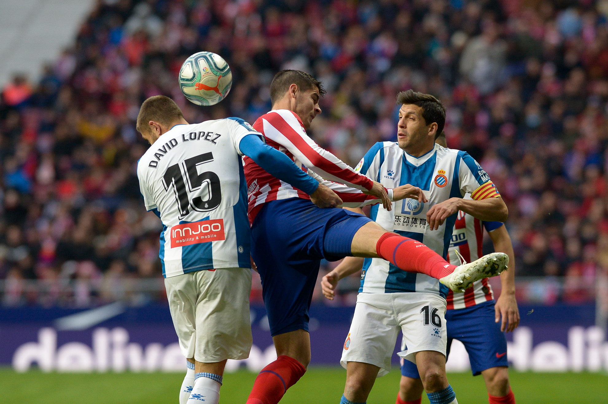 Morata de Atlético de Madrid durante el partido frente al Espanyol.