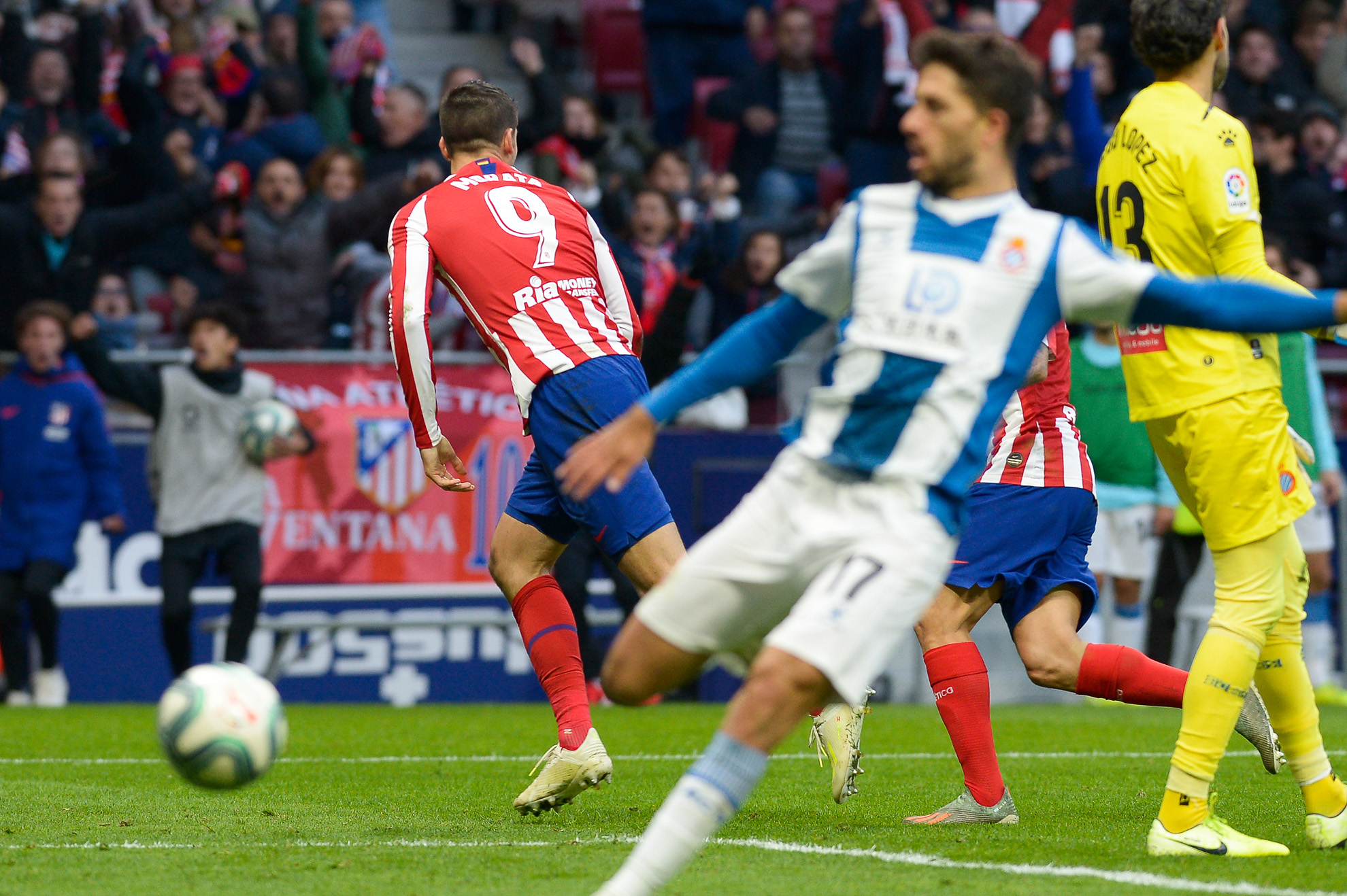 Álvaro Morata festeja el gol frente al Espanyol.