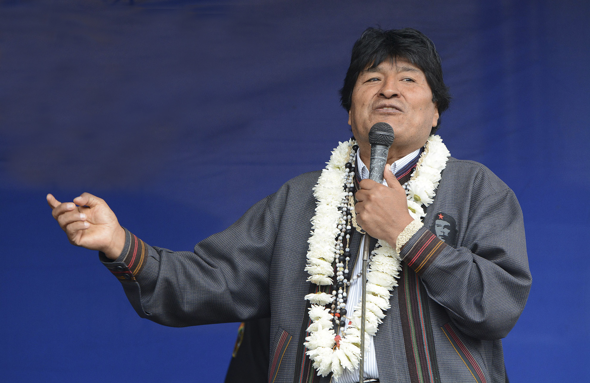 Evo Morales durante uno de sus discurso en la era de presidente de Bolivia: