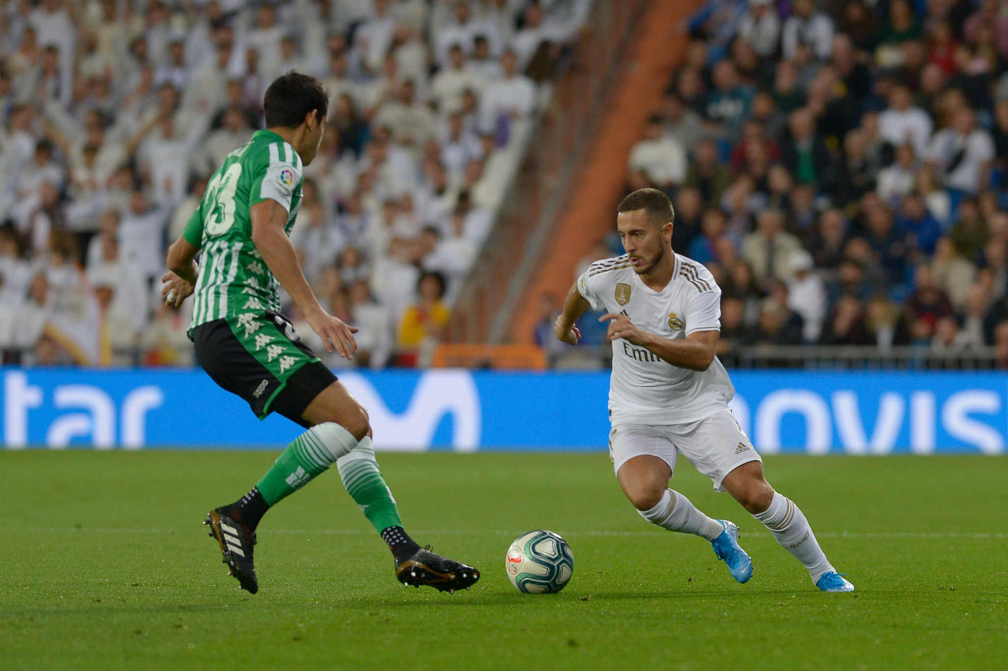 Hazard durante el partido con e Real Betis. 