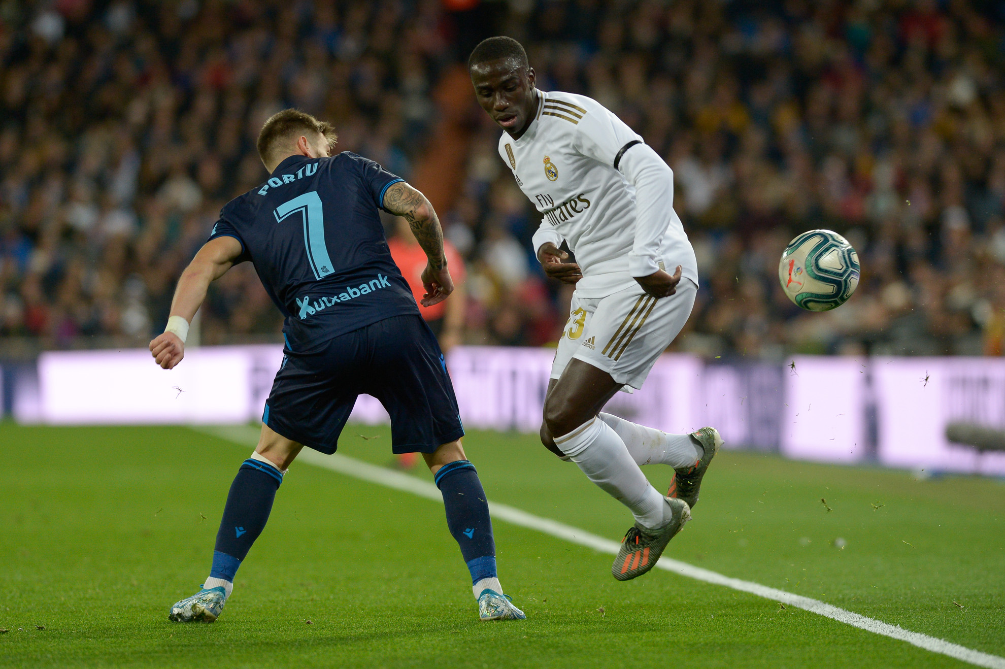 Mendy durante el partido entre Real Madrid vs Real Sociedad.