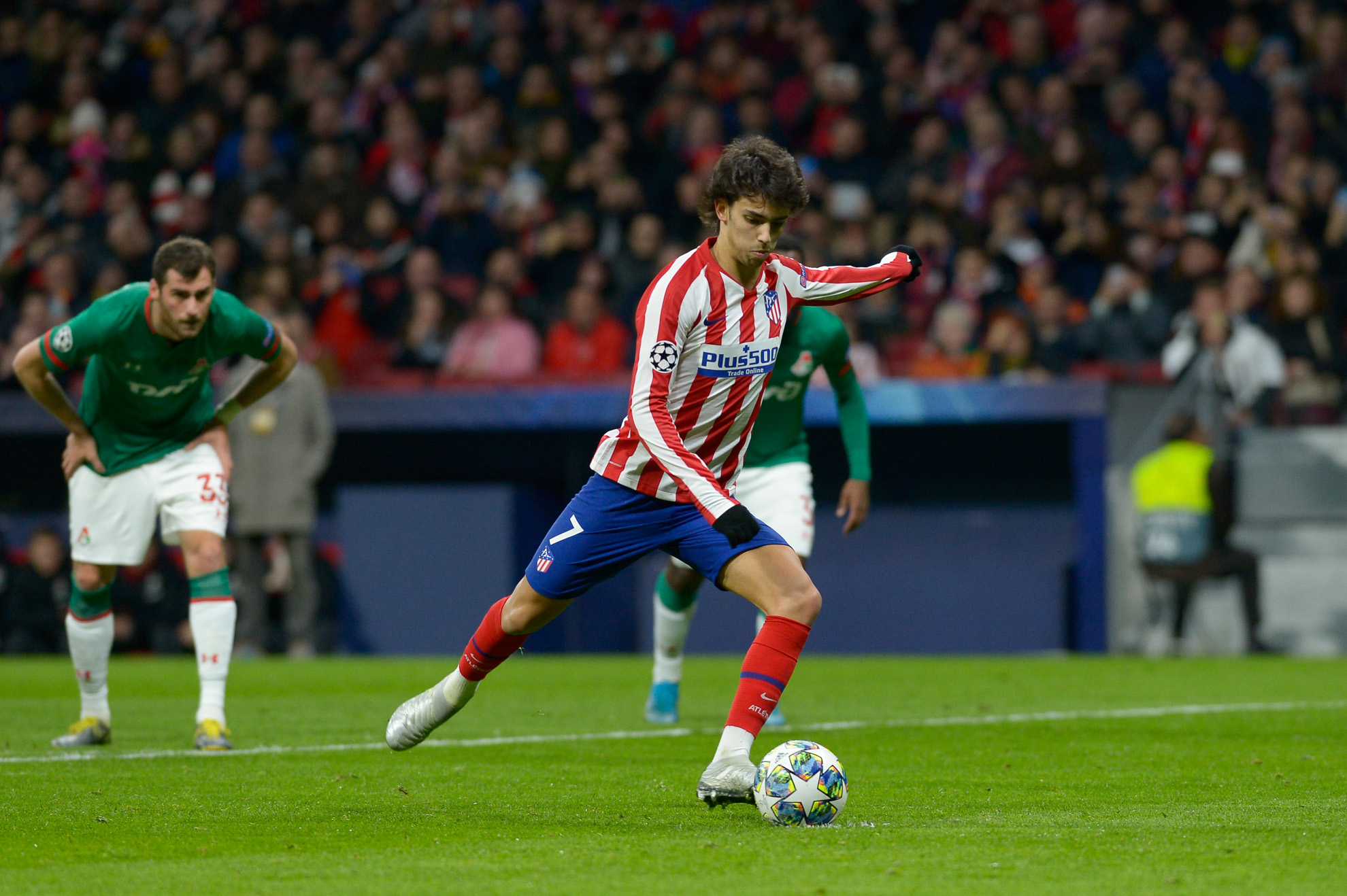 Joao Félix durante el partido entre el Atlético y el Lokomotiv.