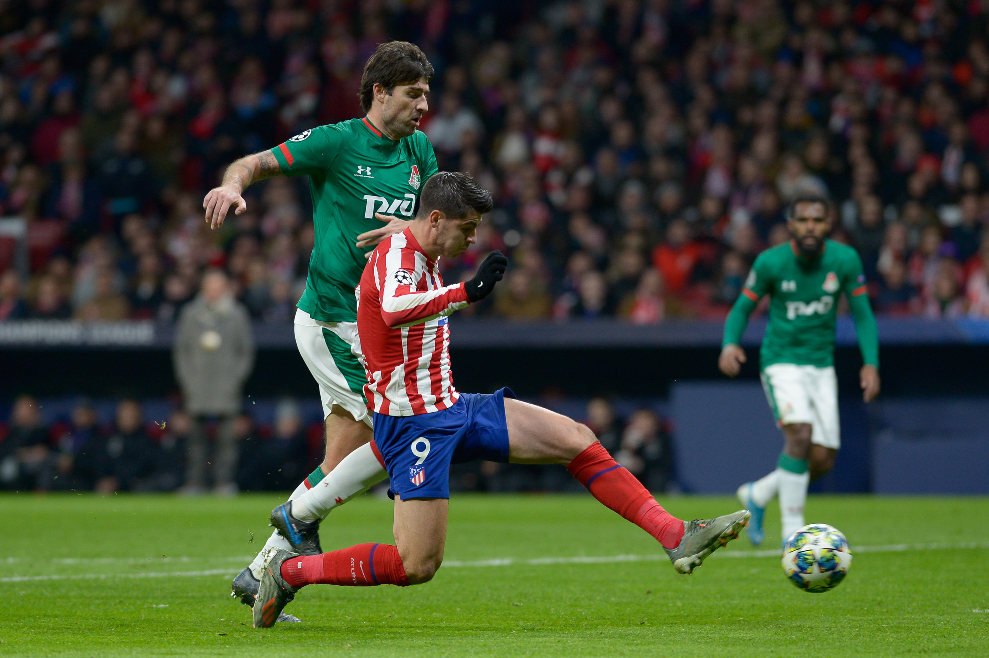 Álvaro Morata durante el partido contra el Lokomotiv.