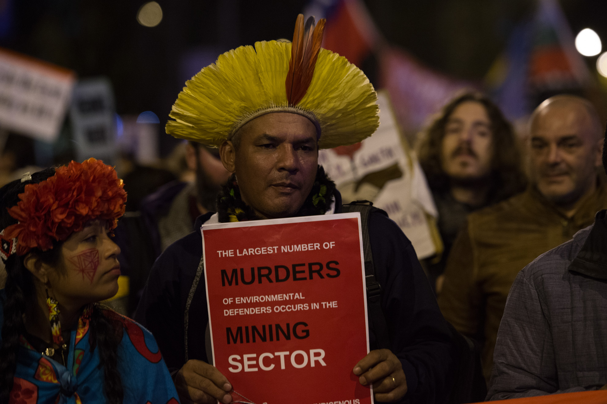 Activistas de todo el mundo protestaron durante la marcha de la COP25. 