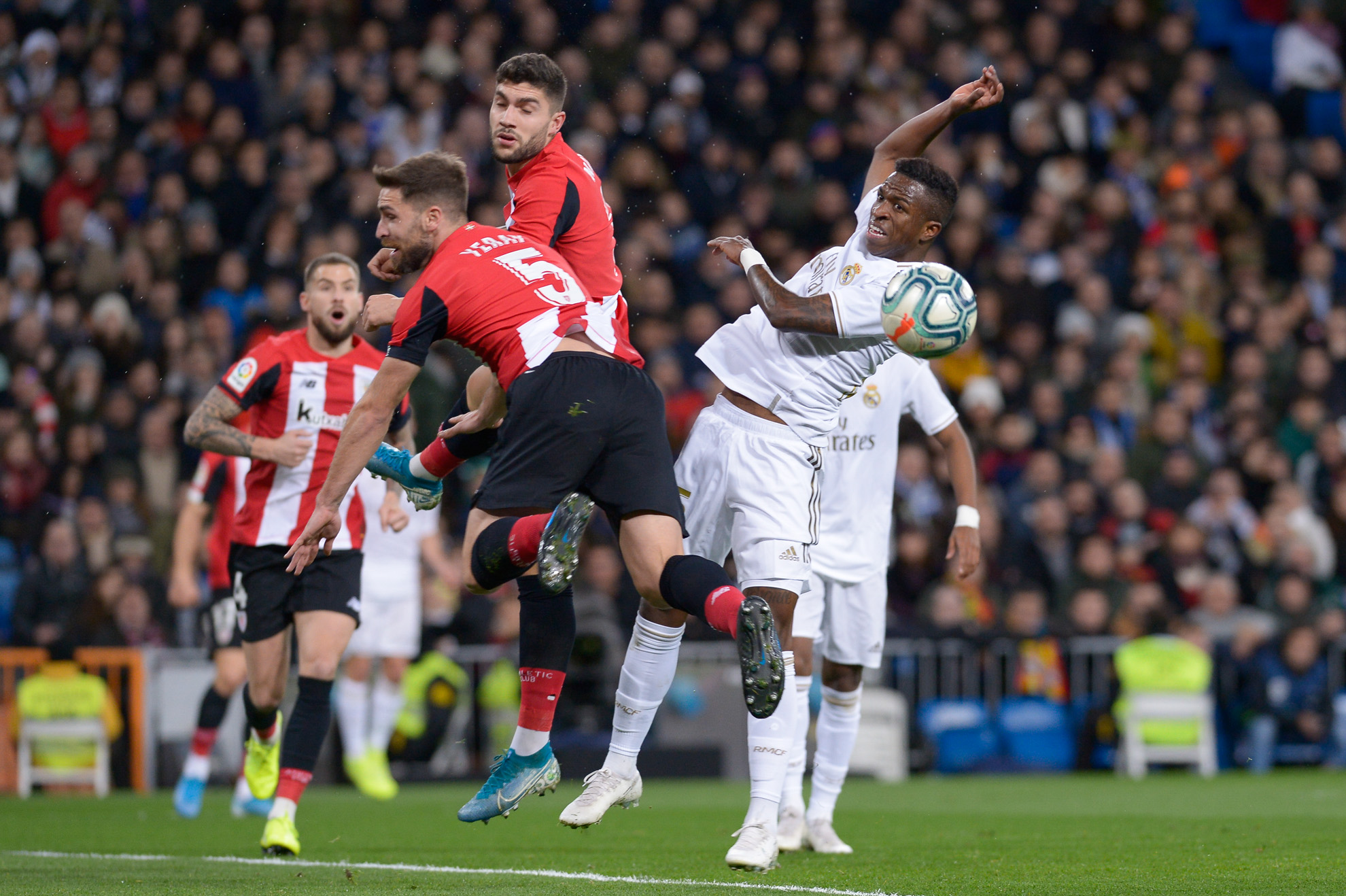 Vinicius Jr durante el partido Real Madrid vs Athletic Club que terminó 0 a 0.