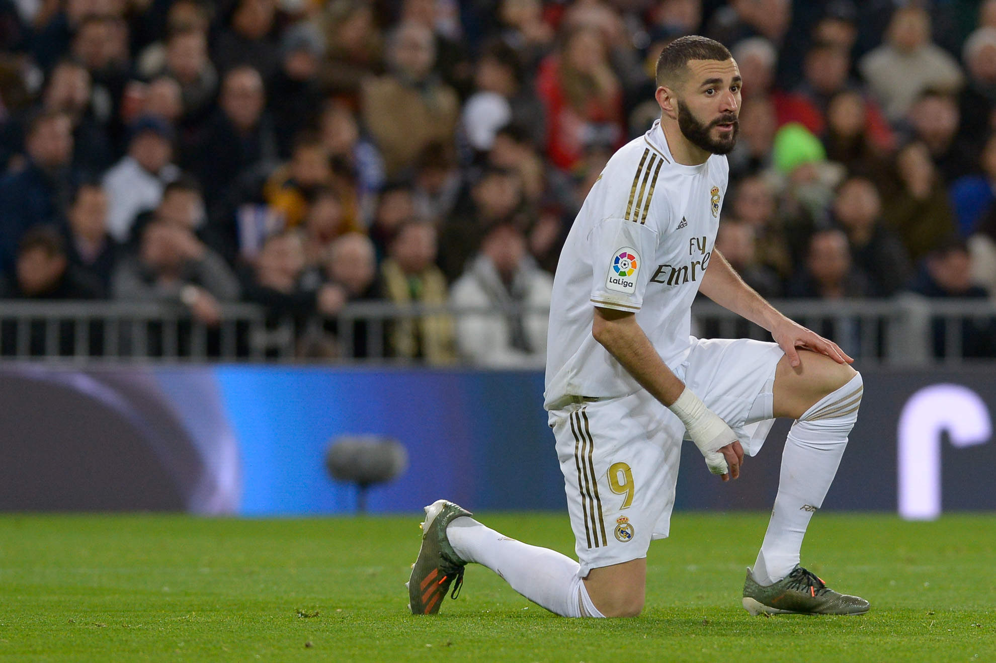 Karim Benzema durante el partido Real Madrid vs Athletic Club que terminó 0a 0.