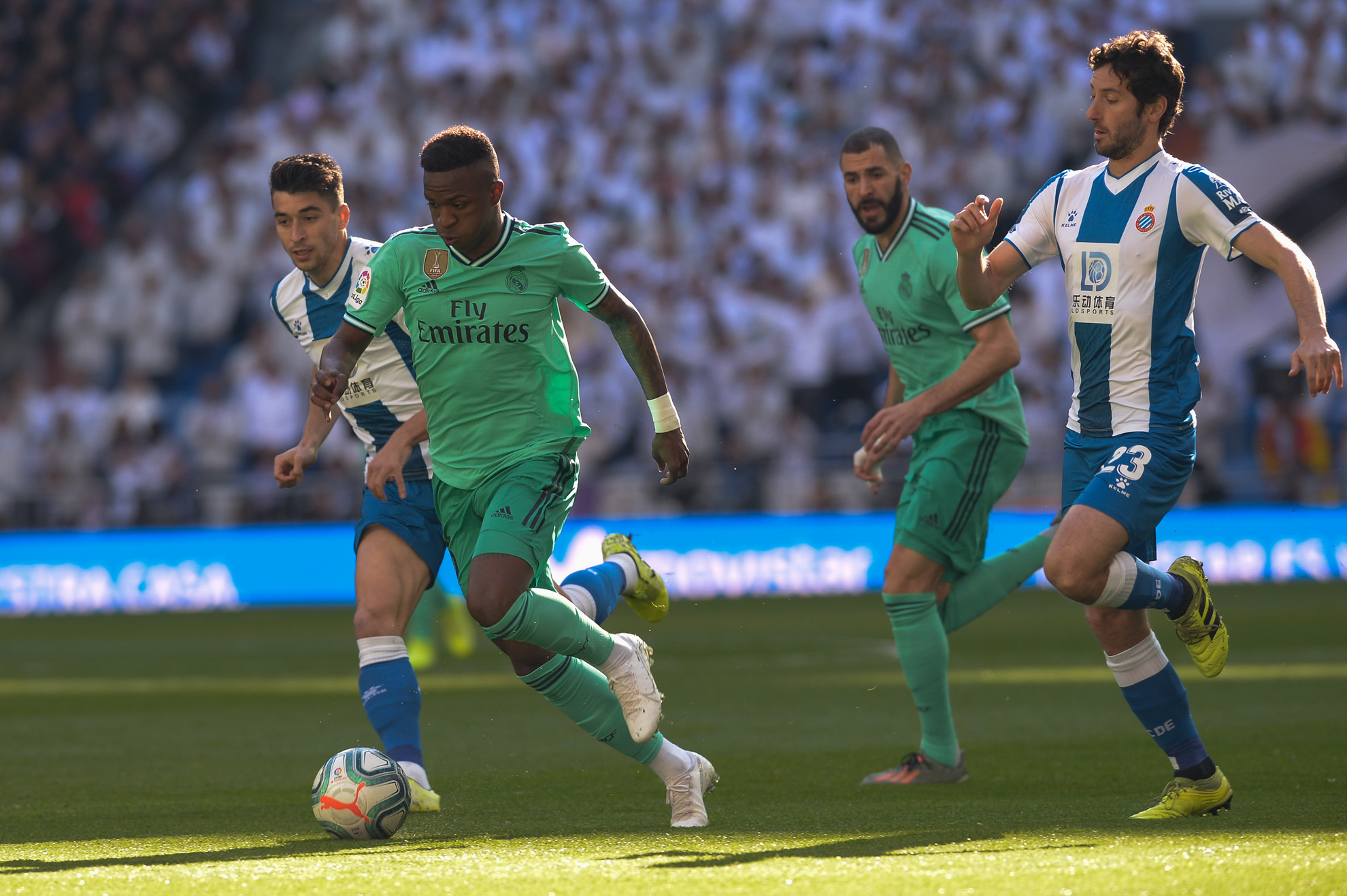 Vinicius Jr durante el partido frente al Espanyol.