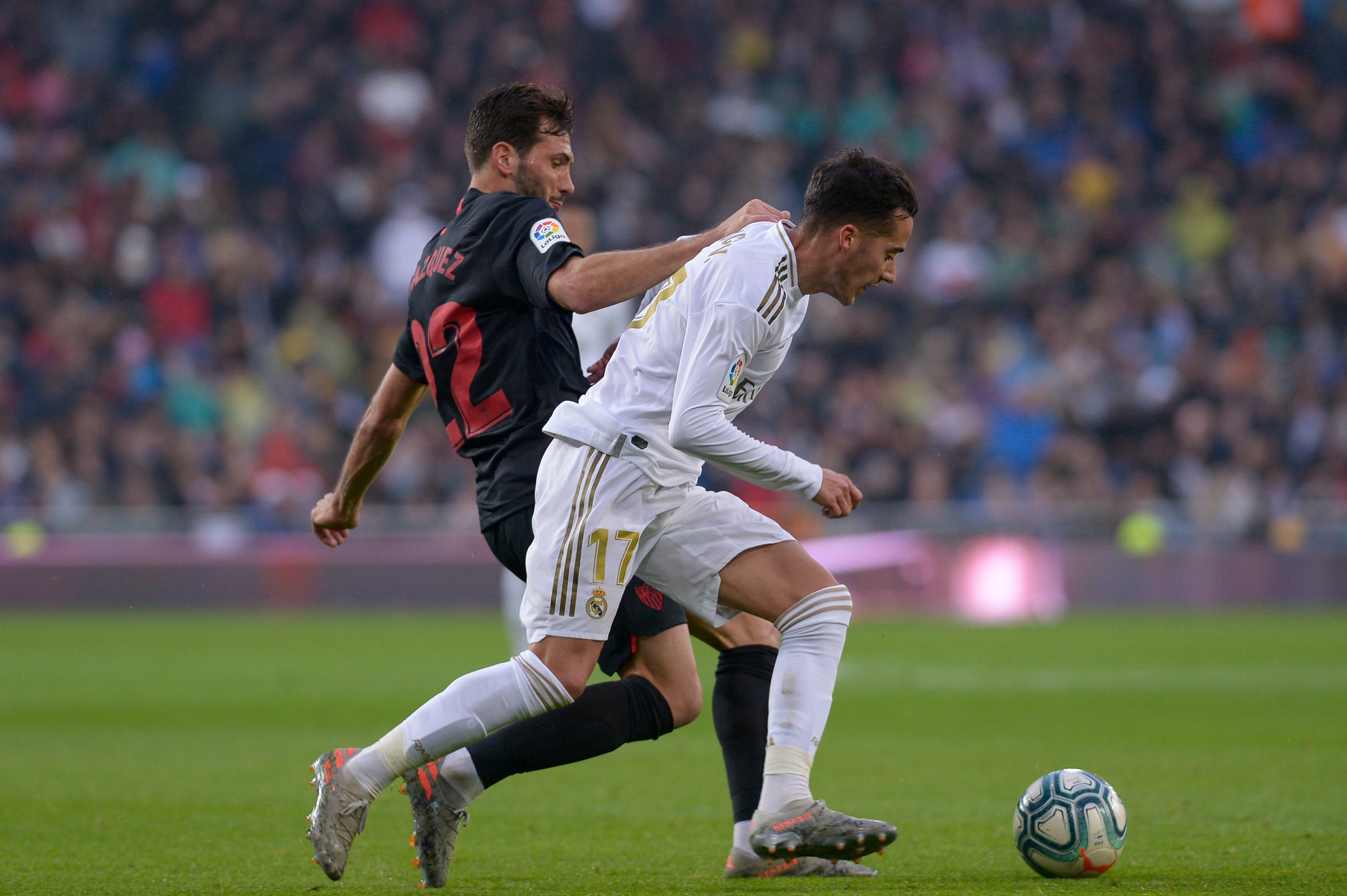 Lucas Vázquez durante el partido frente al Sevilla.