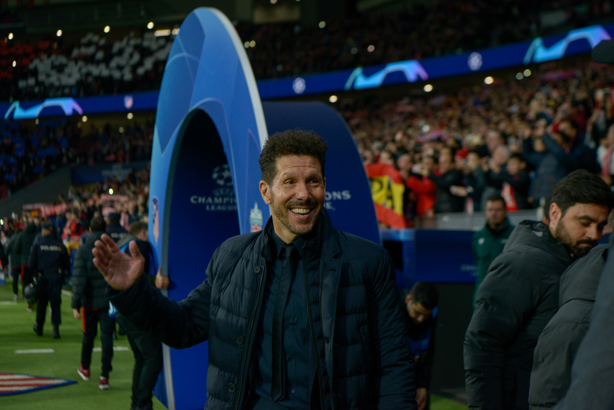 Diego Simeone durante el partido entre el Atlético y el Liverpool