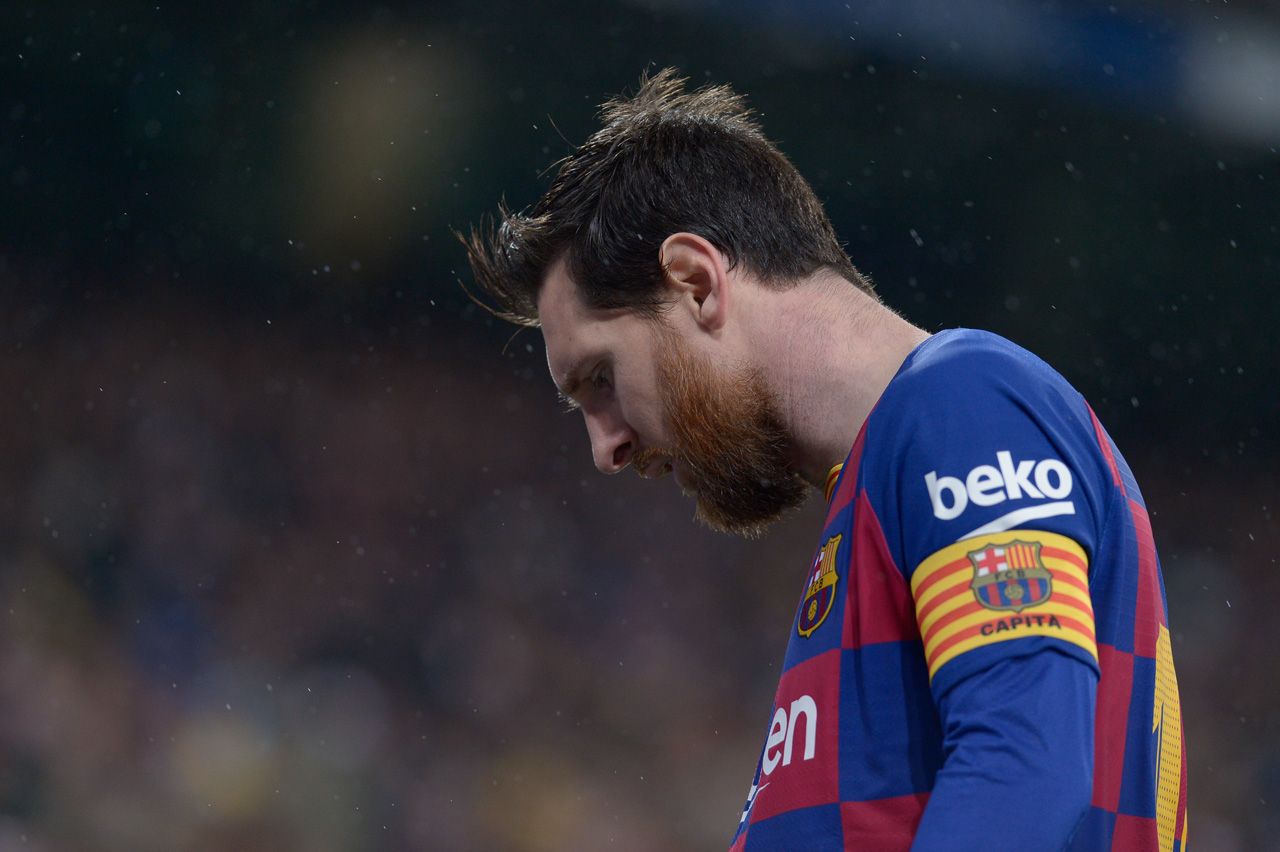 Leo Messi al final del partido entre Real Madrid y el Barcelona