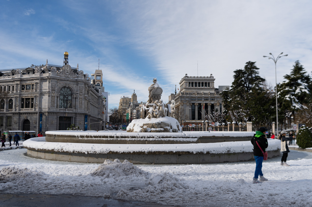 Cibeles es una de las postales de la borrasca Filomena.