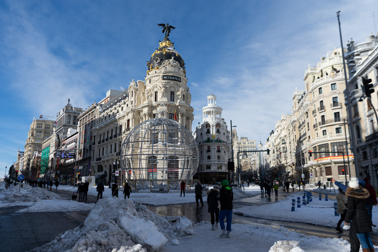 La borrasca Filomena dejó varias postales de Madrid