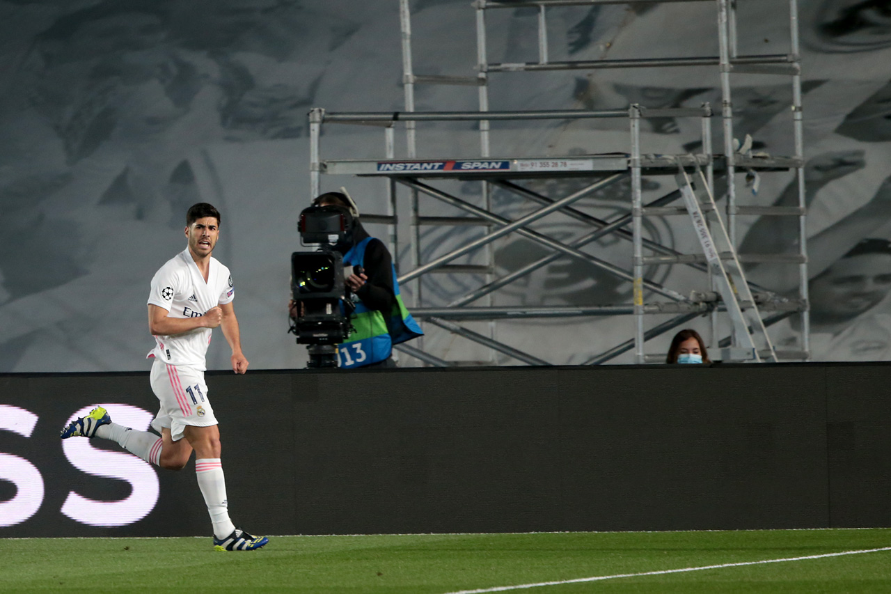 Asensio festeja su gol frente al Liverpool.