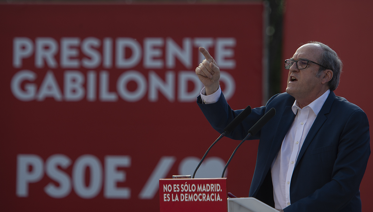 Ángel Gabilondo, candidato a la presidencia de la Comunidad de Madrid durante el cierre de campaña del PSOE.