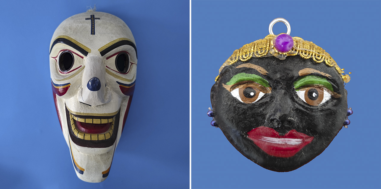 En Ecuador las Máscaras de los Payasos elaboradas en Tigua; con maderas de árboles de la zona.