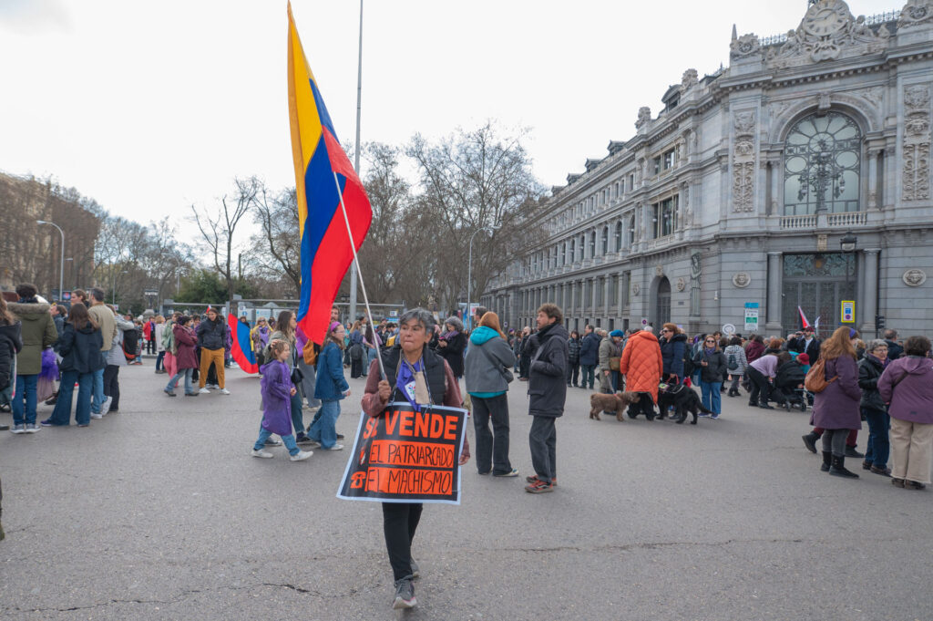 Vista de la C/ Alcalá en el 8M 2026 en Madrid